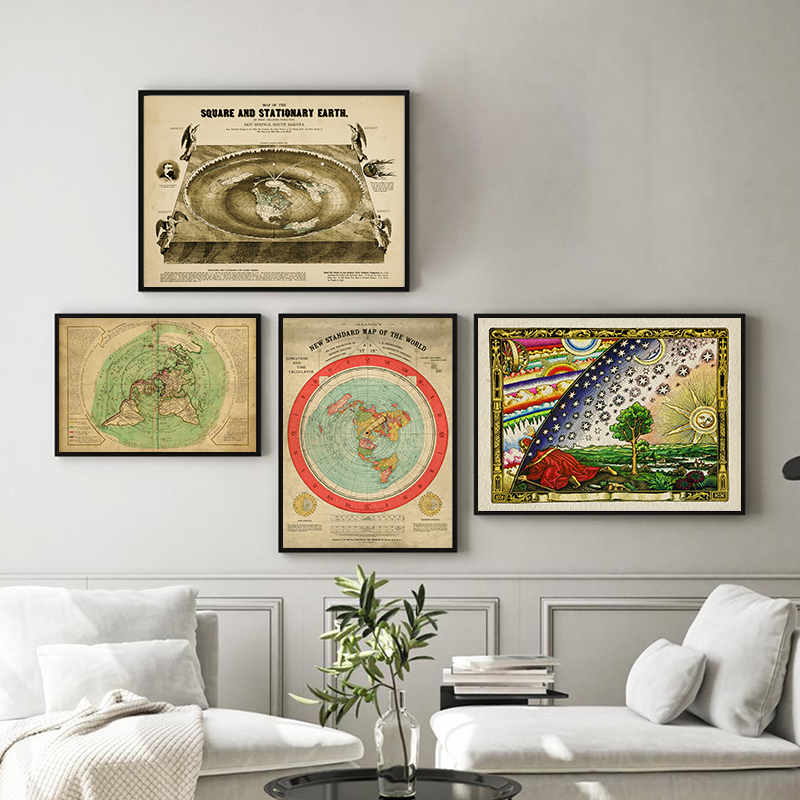 Star Map Poster - Новая Стандартная карта мира принт плоская